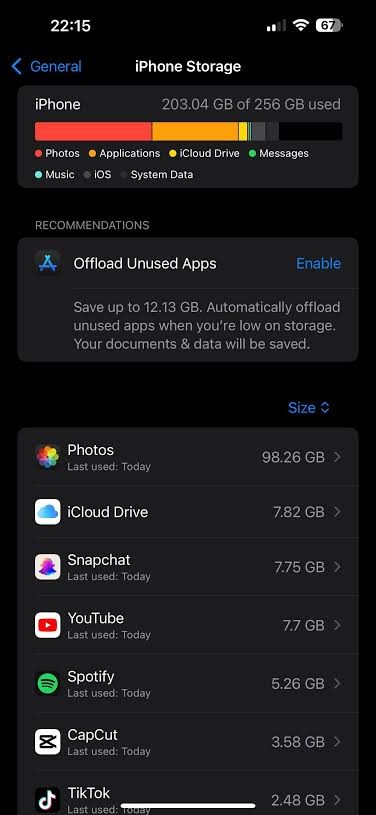 Offload or Delete Unused Apps