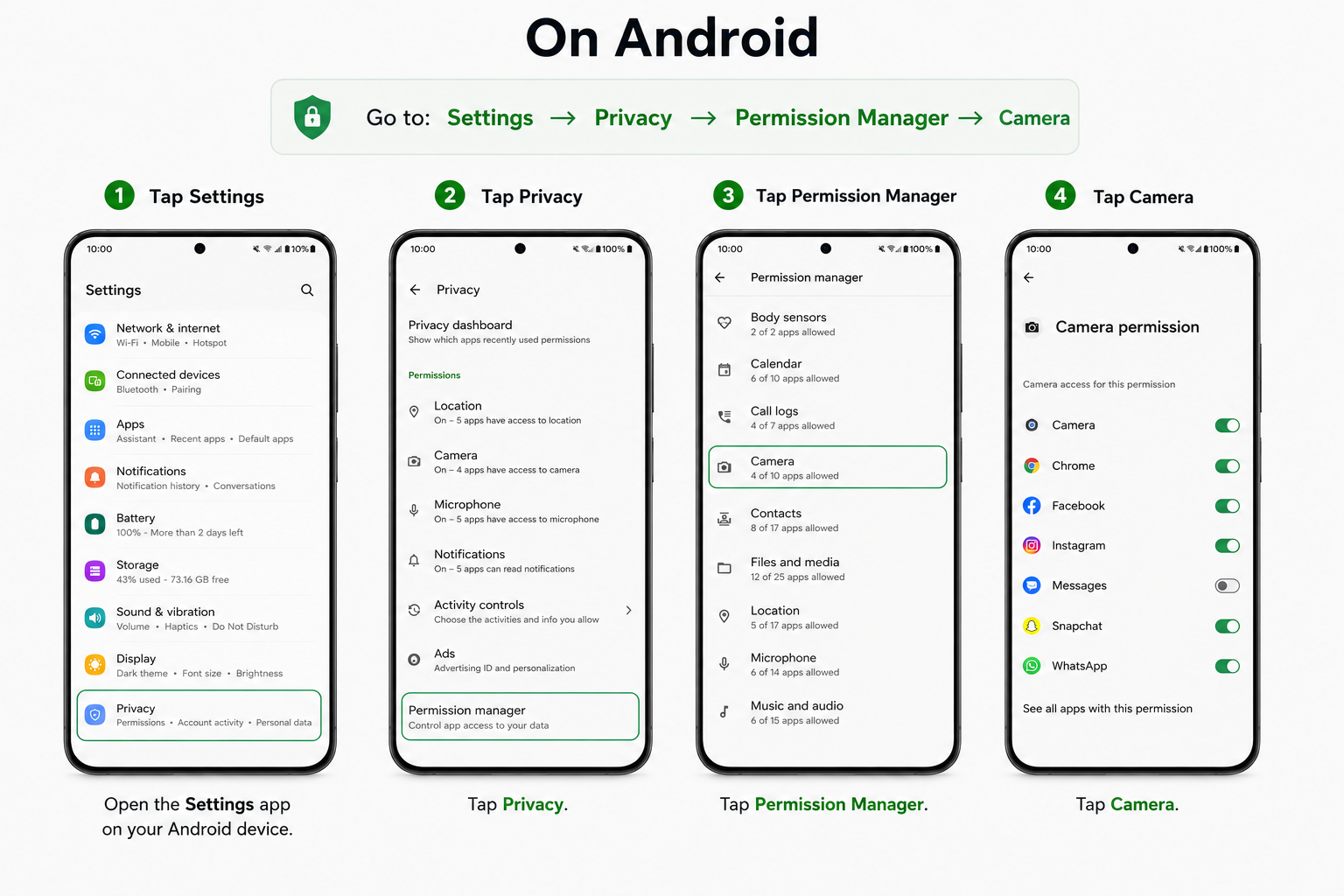 Review Your Camera Permissions - Android