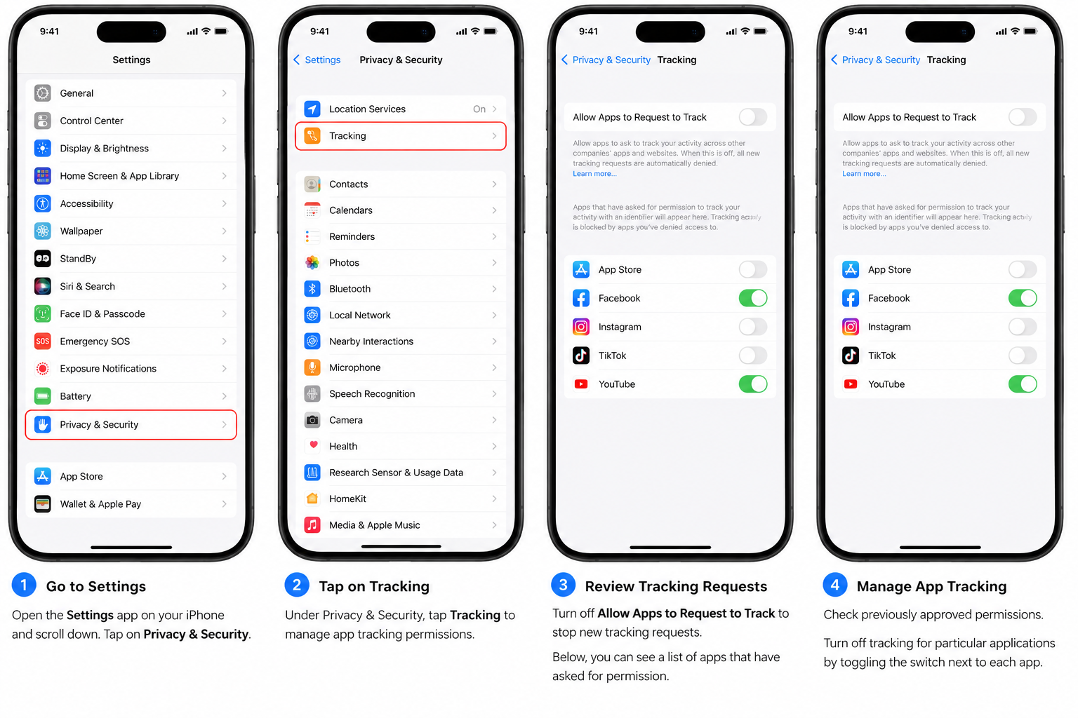 iPhone -Turn Off App Tracking Requests